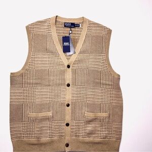 NWT Polo Ralph Lauren TRENDYGOLF Cotton Blend Vest Tan